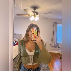 Green Long Sleeve Blouse